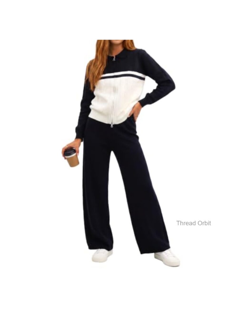 Two Piece Tracksuit Set Zip Up Top Sweatpants Loungewear